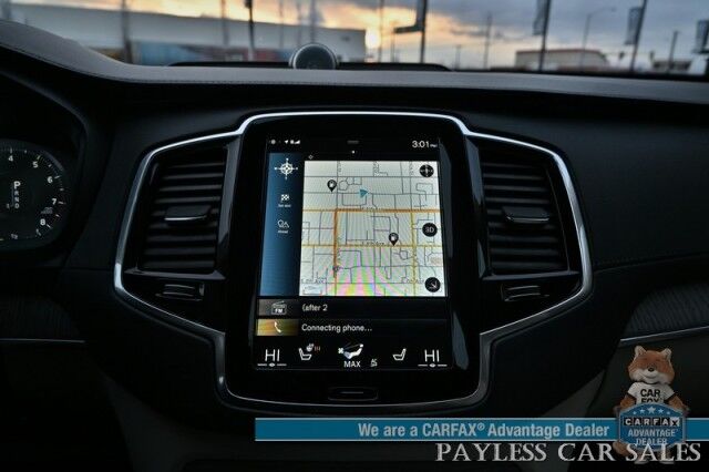 2022 Volvo XC90 Inscription / AWD / Lounge, Climate & Advanced Pkg / Heated & Cooled Leather Seats / Heated Steering / NAV / Sunroof / Bowers & Wilkins Speakers / Air Suspension / Adaptive Cruise / HUD / Back Up Cam / 3rd Row / Seats 6 / Tow Pkg Anchorage AK