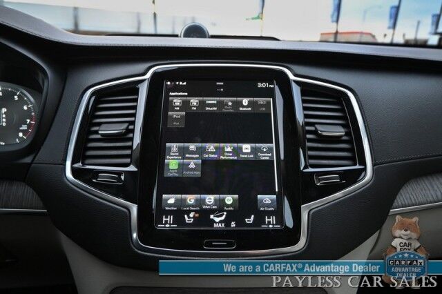 2022 Volvo XC90 Inscription / AWD / Lounge, Climate & Advanced Pkg / Heated & Cooled Leather Seats / Heated Steering / NAV / Sunroof / Bowers & Wilkins Speakers / Air Suspension / Adaptive Cruise / HUD / Back Up Cam / 3rd Row / Seats 6 / Tow Pkg Anchorage AK