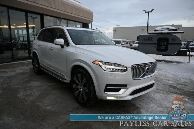 2022 Volvo XC90 Inscription / AWD / Lounge, Climate & Advanced Pkg / Heated & Cooled Leather Seats / Heated Steering / NAV / Sunroof / Bowers & Wilkins Speakers / Air Suspension / Adaptive Cruise / HUD / Back Up Cam / 3rd Row / Seats 6 / Tow Pkg Anchorage AK