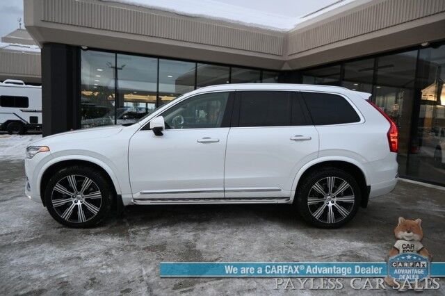 2022 Volvo XC90 Inscription / AWD / Lounge, Climate & Advanced Pkg / Heated & Cooled Leather Seats / Heated Steering / NAV / Sunroof / Bowers & Wilkins Speakers / Air Suspension / Adaptive Cruise / HUD / Back Up Cam / 3rd Row / Seats 6 / Tow Pkg Anchorage AK
