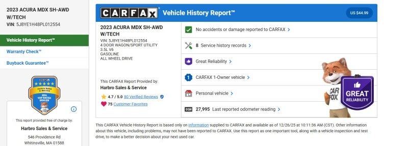 2023 Acura MDX w/Technology Package - 1 OWNER - WELL MAINTAINED Webster MA