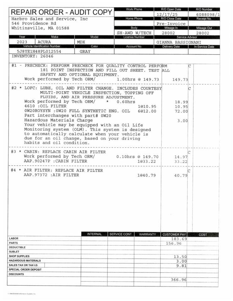2023 Acura MDX w/Technology Package - 1 PRIVATE OWNER - WELL MAINTAINED Webster MA