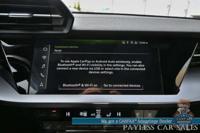 2023 Audi A3 Premium / AWD / Convenience & Black Optic Pkg / Power & Heated Leather Seats / Sunroof / Adaptive Cruise Control / Lane Departure & Blind Spot Alert / Apple CarPlay & Android Auto / Back Up Camera Anchorage AK