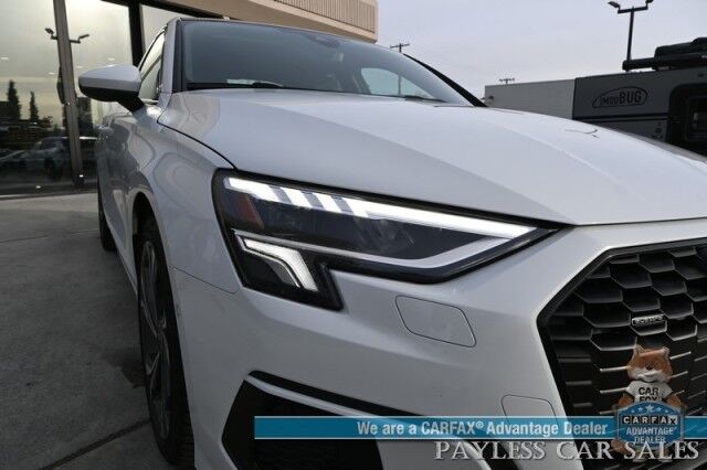 2023 Audi A3 Premium / AWD / Convenience & Black Optic Pkg / Power & Heated Leather Seats / Sunroof / Adaptive Cruise Control / Lane Departure & Blind Spot Alert / Apple CarPlay & Android Auto / Back Up Camera Anchorage AK