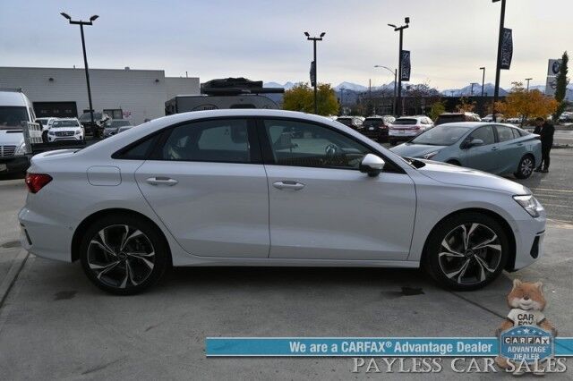 2023 Audi A3 Premium / AWD / Convenience & Black Optic Pkg / Power & Heated Leather Seats / Sunroof / Adaptive Cruise Control / Lane Departure & Blind Spot Alert / Apple CarPlay & Android Auto / Back Up Camera Anchorage AK