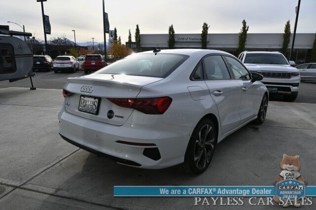 2023 Audi A3 Premium / AWD / Convenience & Black Optic Pkg / Power & Heated Leather Seats / Sunroof / Adaptive Cruise Control / Lane Departure & Blind Spot Alert / Apple CarPlay & Android Auto / Back Up Camera Anchorage AK