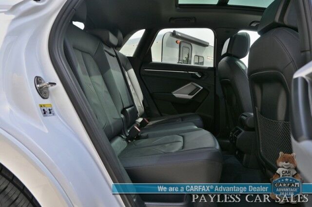 2023 Audi Q3 S line Premium / AWD / Convenience Pkg / Power & Heated Leather Seats / Panoramic Sunroof / Blind Spot & Forward Collision Alert / Apple CarPlay & Android Auto / Back Up Camera / Cruise Control / Tow Pkg / 28 MPG Anchorage AK 2023 Audi Q3 S line Premium / AWD / Convenience Pkg / Power & Heated Leather Seats / Panoramic Sunroof / Blind Spot & Forward Collision Alert / Apple CarPlay & Android Auto / Back Up Camera / Cruise Control / Tow Pkg / 28 MPG Anchorage AK