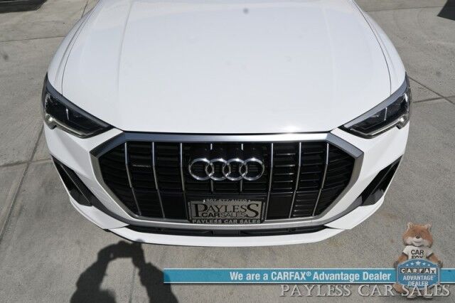 2023 Audi Q3 S line Premium / AWD / Convenience Pkg / Power & Heated Leather Seats / Panoramic Sunroof / Blind Spot & Forward Collision Alert / Apple CarPlay & Android Auto / Back Up Camera / Cruise Control / Tow Pkg / 28 MPG Wasilla AK