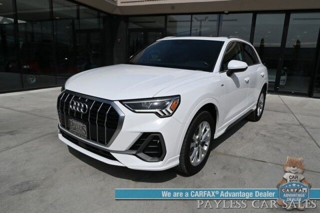 2023 Audi Q3 S line Premium / AWD / Convenience Pkg / Power & Heated Leather Seats / Panoramic Sunroof / Blind Spot & Forward Collision Alert / Apple CarPlay & Android Auto / Back Up Camera / Cruise Control / Tow Pkg / 28 MPG