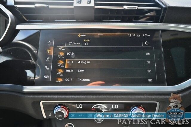 2023 Audi Q3 S line Premium / AWD / Convenience Pkg / Power & Heated Leather Seats / Panoramic Sunroof / Blind Spot & Forward Collision Alert / Apple CarPlay & Android Auto / Back Up Camera / Cruise Control / Tow Pkg / 28 MPG Wasilla AK