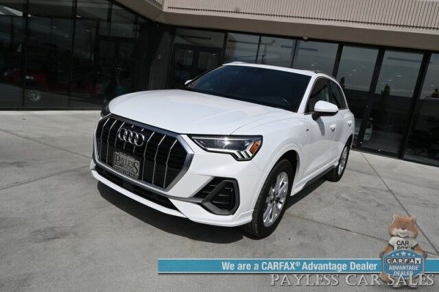 2023 Audi Q3 S line Premium / AWD / Convenience Pkg / Power & Heated Leather Seats / Panoramic Sunroof / Blind Spot & Forward Collision Alert / Apple CarPlay & Android Auto / Back Up Camera / Cruise Control / Tow Pkg / 28 MPG Anchorage AK 2023 Audi Q3 S line Premium / AWD / Convenience Pkg / Power & Heated Leather Seats / Panoramic Sunroof / Blind Spot & Forward Collision Alert / Apple CarPlay & Android Auto / Back Up Camera / Cruise Control / Tow Pkg / 28 MPG Anchorage AK