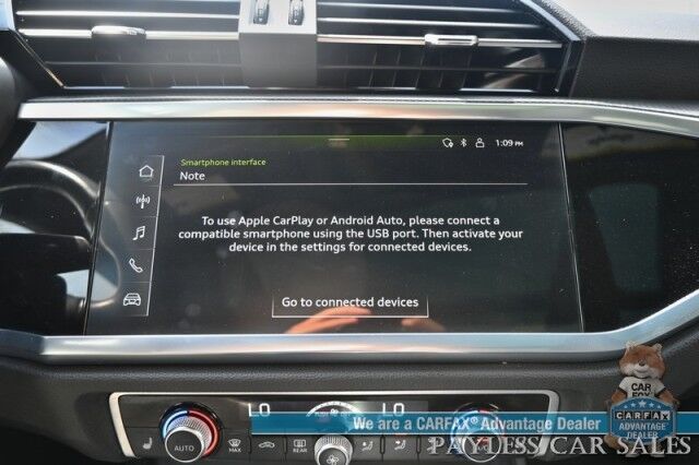 2023 Audi Q3 S line Premium / AWD / Convenience Pkg / Power & Heated Leather Seats / Panoramic Sunroof / Blind Spot & Forward Collision Alert / Apple CarPlay & Android Auto / Back Up Camera / Cruise Control / Tow Pkg / 28 MPG Wasilla AK