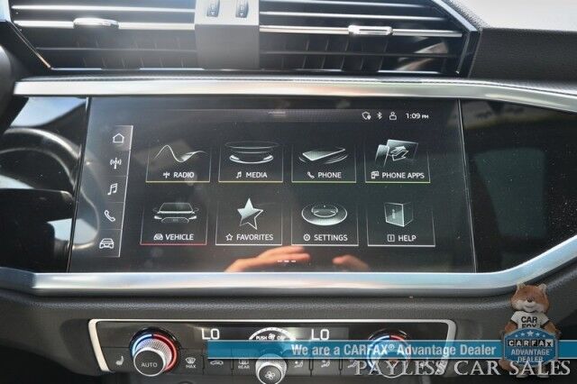 2023 Audi Q3 S line Premium / AWD / Convenience Pkg / Power & Heated Leather Seats / Panoramic Sunroof / Blind Spot & Forward Collision Alert / Apple CarPlay & Android Auto / Back Up Camera / Cruise Control / Tow Pkg / 28 MPG Wasilla AK