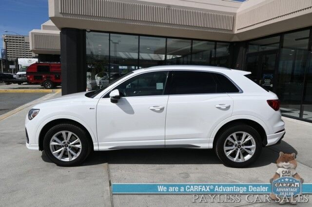 2023 Audi Q3 S line Premium / AWD / Convenience Pkg / Power & Heated Leather Seats / Panoramic Sunroof / Blind Spot & Forward Collision Alert / Apple CarPlay & Android Auto / Back Up Camera / Cruise Control / Tow Pkg / 28 MPG Anchorage AK 2023 Audi Q3 S line Premium / AWD / Convenience Pkg / Power & Heated Leather Seats / Panoramic Sunroof / Blind Spot & Forward Collision Alert / Apple CarPlay & Android Auto / Back Up Camera / Cruise Control / Tow Pkg / 28 MPG Anchorage AK