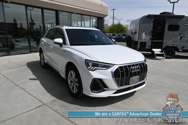 2023 Audi Q3 S line Premium / AWD / Convenience Pkg / Power & Heated Leather Seats / Panoramic Sunroof / Blind Spot & Forward Collision Alert / Apple CarPlay & Android Auto / Back Up Camera / Cruise Control / Tow Pkg / 28 MPG Wasilla AK