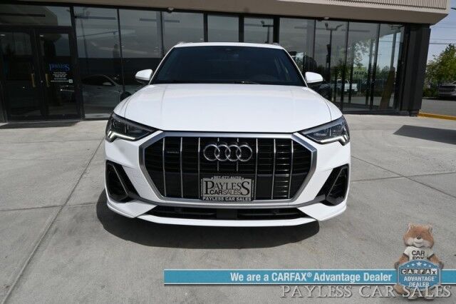 2023 Audi Q3 S line Premium / AWD / Convenience Pkg / Power & Heated Leather Seats / Panoramic Sunroof / Blind Spot & Forward Collision Alert / Apple CarPlay & Android Auto / Back Up Camera / Cruise Control / Tow Pkg / 28 MPG Anchorage AK