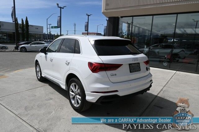 2023 Audi Q3 S line Premium / AWD / Convenience Pkg / Power & Heated Leather Seats / Panoramic Sunroof / Blind Spot & Forward Collision Alert / Apple CarPlay & Android Auto / Back Up Camera / Cruise Control / Tow Pkg / 28 MPG Anchorage AK