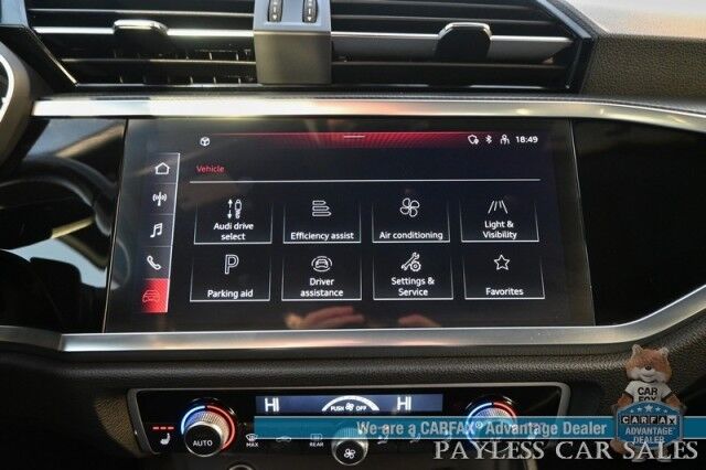 2023 Audi Q3 S line Premium / AWD / Convenience Pkg / Power & Heated Leather Seats / Panoramic Sunroof / Lane Departure & Blind Spot Alert / Apple CarPlay & Android Auto / Back Up Camera / Keyless Entry & Start / 28 MPG / 1-Owner Anchorage AK 2023 Audi Q3 S line Premium / AWD / Convenience Pkg / Power & Heated Leather Seats / Panoramic Sunroof / Lane Departure & Blind Spot Alert / Apple CarPlay & Android Auto / Back Up Camera / Keyless Entry & Start / 28 MPG / 1-Owner Anchorage AK