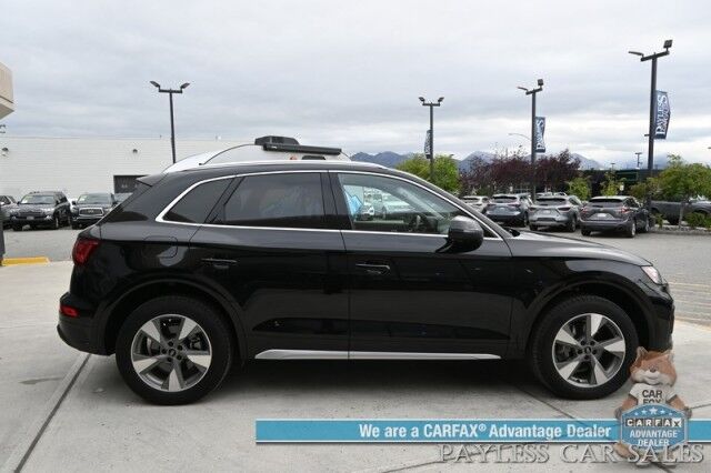 2023 Audi Q5 Premium Plus / AWD / Heated & Cooled Leather Seats / Heated Steering / NAV / Panoramic / B&O Speakers / Adaptive Cruise & Blind Spot / Apple CarPlay & Android Auto / 360 Cam / Tow Pkg / 1-Owner Anchorage AK