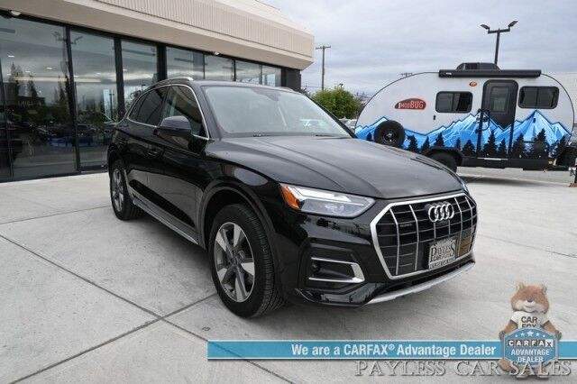2023 Audi Q5 Premium Plus / AWD / Heated & Cooled Leather Seats / Heated Steering / NAV / Panoramic / B&O Speakers / Adaptive Cruise & Blind Spot / Apple CarPlay & Android Auto / 360 Cam / Tow Pkg / 1-Owner Anchorage AK