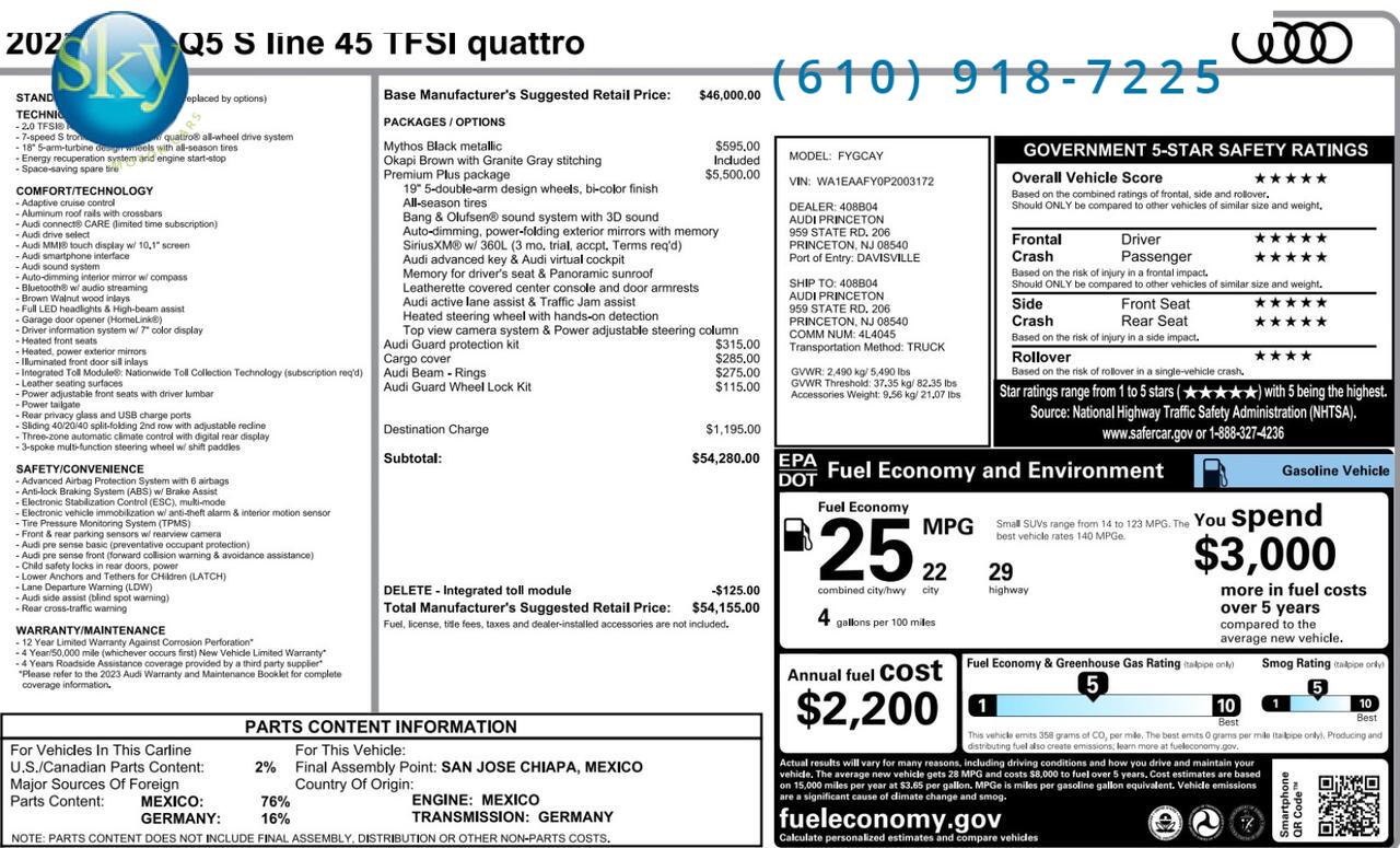 2023 Audi Q5 Quattro AWD S line Premium Plus