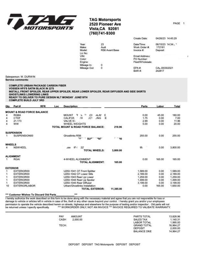2023 Audi RS 6 Avant ($144,915 MSRP!!) *$40,000 IN UPGRADES!* *URBAN AERO PACKAGE* *VOSSEN WHEELS* *AWE EXHAUST* *FULL PPF* *CARBON CERAMIC BRAKES* San Diego CA
