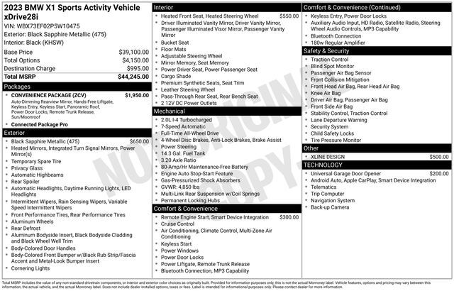 2023 BMW X1 xDrive28i Raleigh NC
