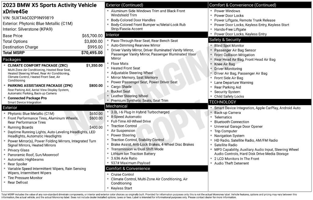 2023 BMW X5 xDrive45e OR