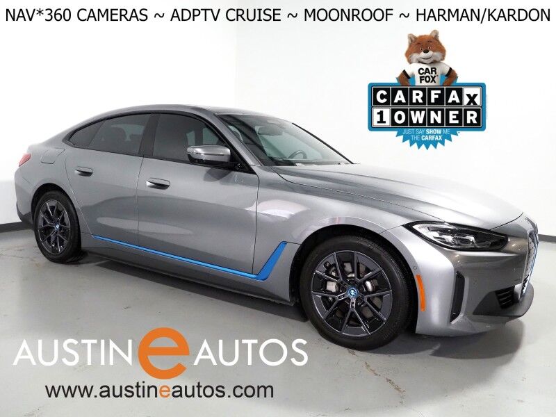 2023 BMW i4 eDrive35 Gran Coupe *NAVIGATION, CURVED DISPLAY, ADAPTIVE CRUISE, SAFETY ALERTS, 360 VIEW CAMERAS, MOONROOF, HEATED SEATS/STEERING, COMFORT ACCESS, HARMAN/KARDON, ANDROID & APPLE