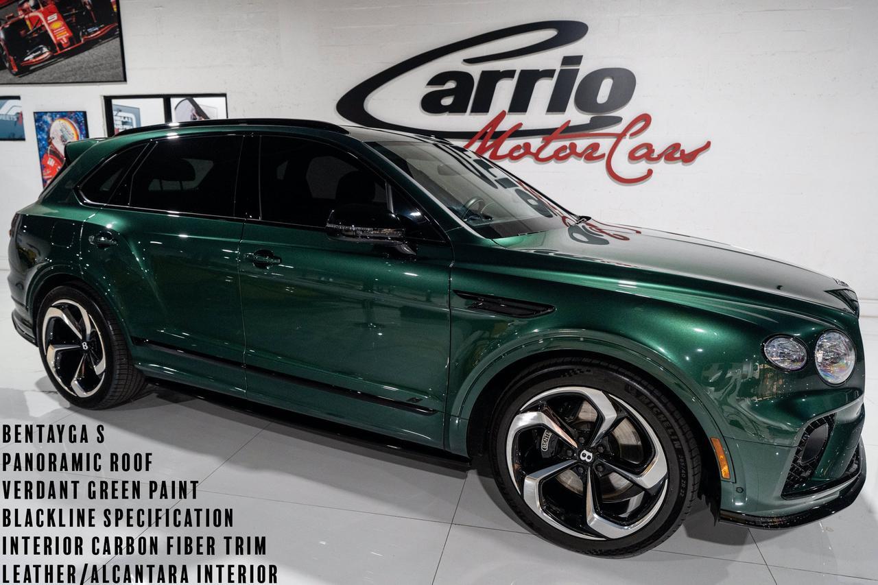 2023 Bentley Bentayga S Verdant Green paint, leather/Alcantara interior, Blackline Specification, carbon trim AND MUCH MORE!