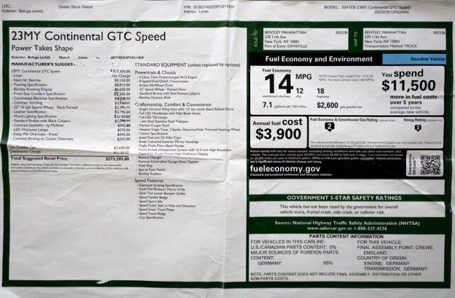 2023 Bentley Continental GTC Speed Convertible ($373,295 MSRP!) *$50,000 IN OPTIONS* *FULL PPF* *6200 MILES* San Diego CA