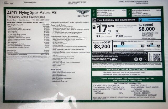 2023 Bentley Flying Spur Azure ($285,310 MSRP!!) *BIG OPTION LIST* *BLACKOUT PACKAGE* *REFRIGERATED COOLER* San Diego CA