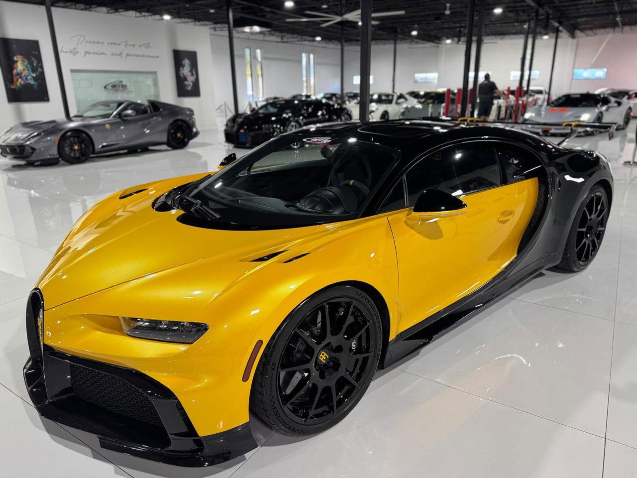 2023 Bugatti Chiron Pur Sport 1 of 60, Giallo Midas/Nocturne paint, Beluga interior, Sky View, magnesium wheels AND MUCH MORE!!!
