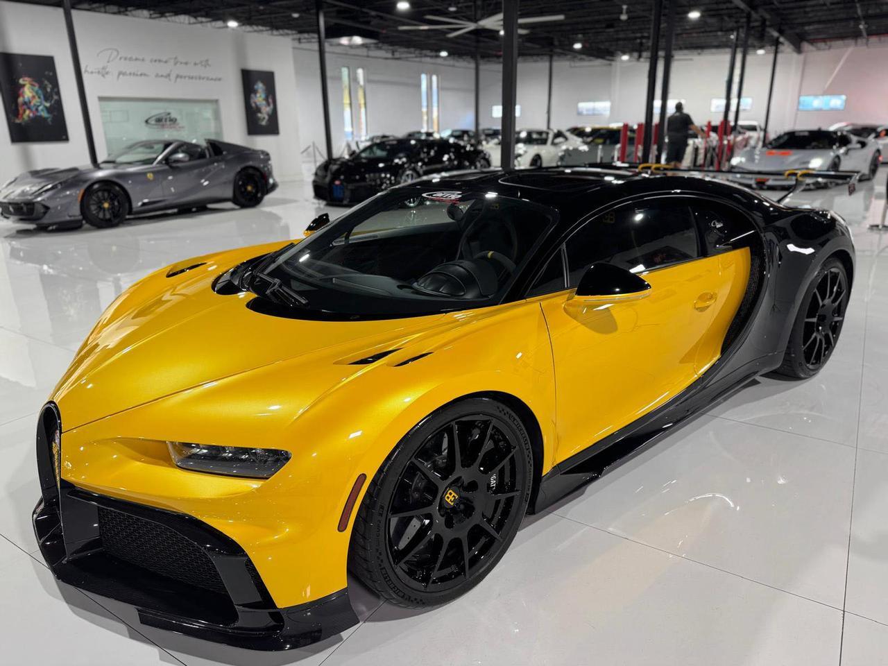 2023 Bugatti Chiron Pur Sport 1 of 60, Giallo Midas/Nocturne paint, Beluga interior, Sky View, magnesium wheels AND MUCH MORE!!!