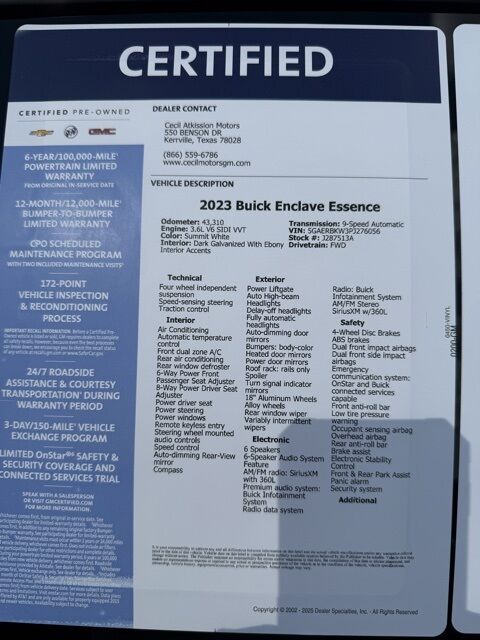 2023 Buick Enclave Essence  TX