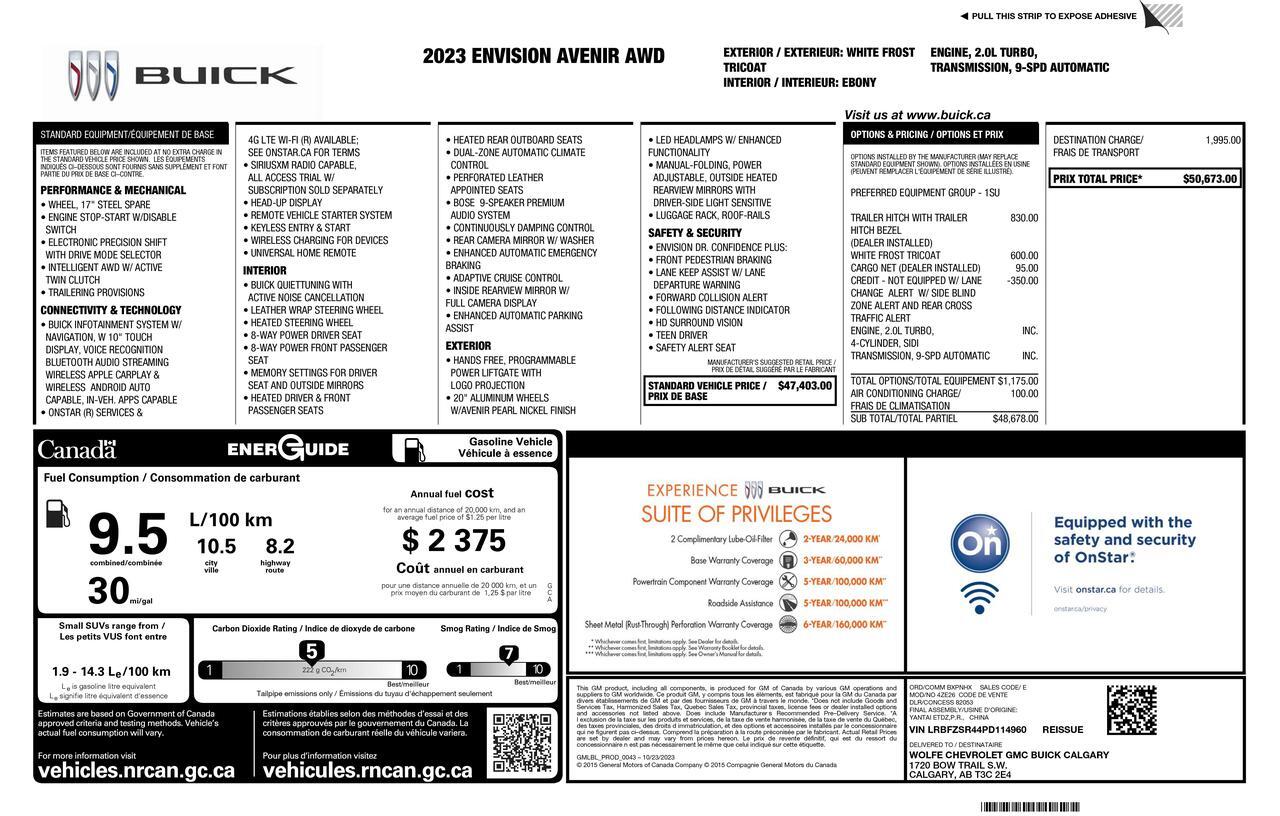 2023 Buick Envision AWD Avenir Leather Nav BCam Red Deer AB