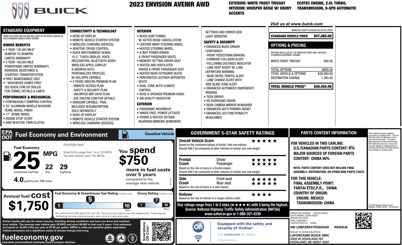 2023 Buick Envision Avenir Knoxville TN