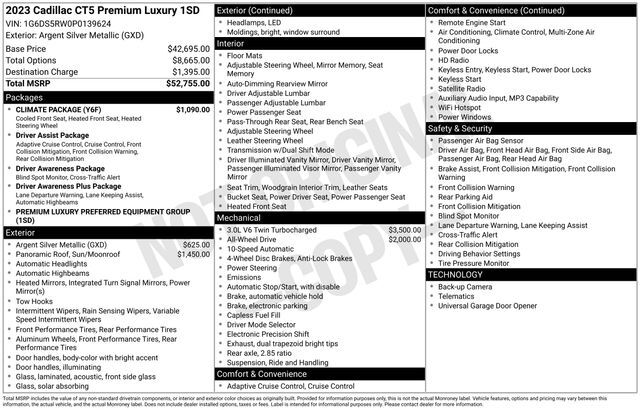 2023 Cadillac CT5 Premium Luxury Raleigh NC