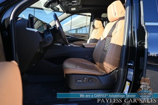 2023 Cadillac Escalade ESV Premium Luxury / 4X4 / Auto Start / Heated & Cooled Leather Seats / Heated Steering / Sunroof / NAV / HUD / DVD / Super Cruise / Lane Depart & Blind Spot / Rear Captain Chairs / 3rd Row / Seats 7 / Tow Pkg / 1-Owner Anchorage AK