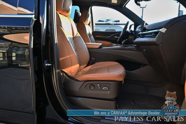 2023 Cadillac Escalade ESV Premium Luxury / 4X4 / Auto Start / Heated & Cooled Leather Seats / Heated Steering / Sunroof / NAV / HUD / DVD / Super Cruise / Lane Depart & Blind Spot / Rear Captain Chairs / 3rd Row / Seats 7 / Tow Pkg / 1-Owner Anchorage AK