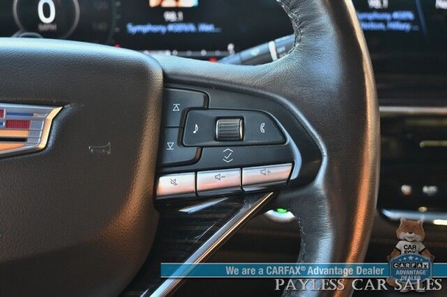 2023 Cadillac Escalade ESV Premium Luxury / 4X4 / Auto Start / Heated & Cooled Leather Seats / Heated Steering / Sunroof / NAV / HUD / Rear DVD / Super Cruise / Lane Depart & Blind Spot / Rear Captain Chairs / 3rd Row / Seats 7 / Tow Pkg / 1-Owner Anchorage AK