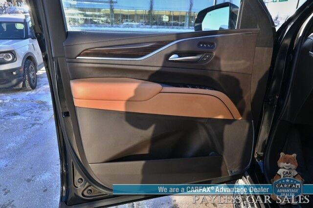 2023 Cadillac Escalade ESV Premium Luxury / 4X4 / Auto Start / Heated & Cooled Leather Seats / Heated Steering / Sunroof / NAV / HUD / Rear DVD / Super Cruise / Lane Depart & Blind Spot / Rear Captain Chairs / 3rd Row / Seats 7 / Tow Pkg / 1-Owner Anchorage AK