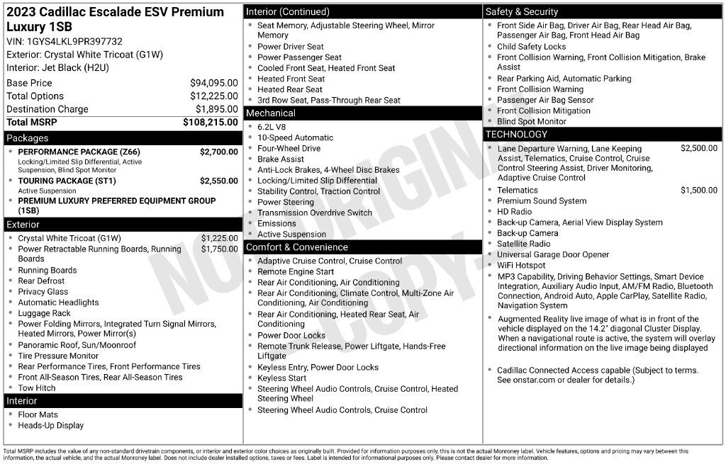 2023 Cadillac Escalade ESV Premium