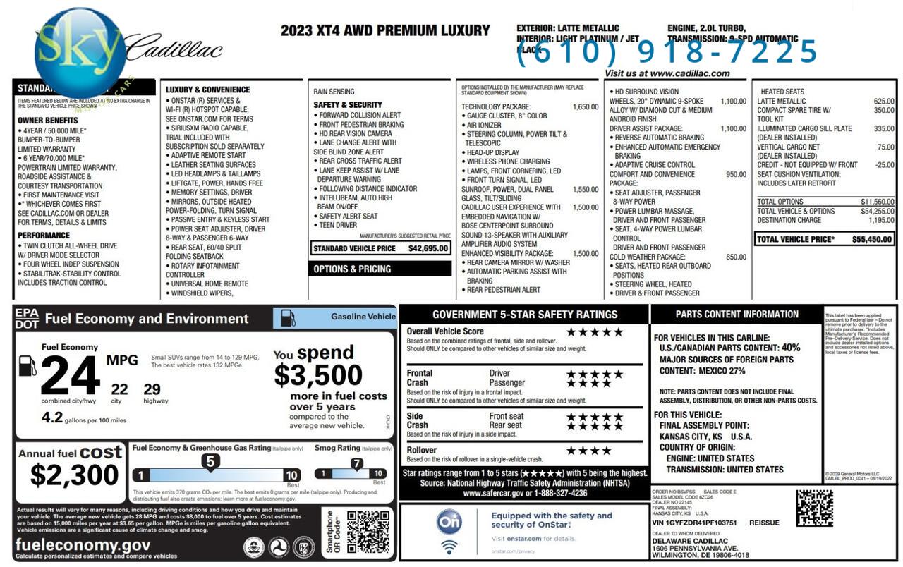 2023 Cadillac XT4 AWD Premium Luxury