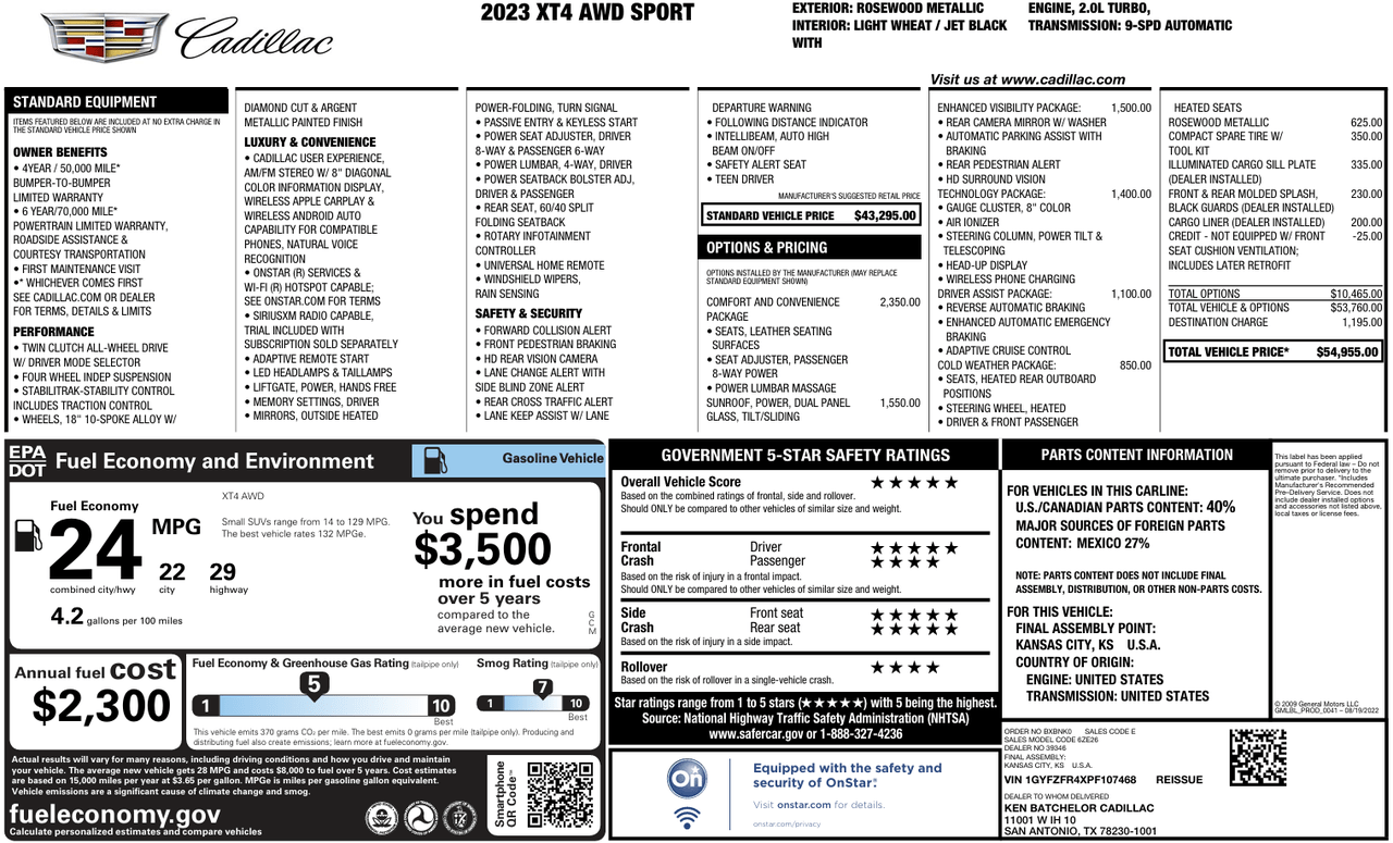 2023 Cadillac XT4 AWD Sport Knoxville TN