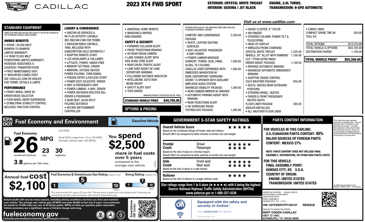 2023 Cadillac XT4 FWD Sport Knoxville TN