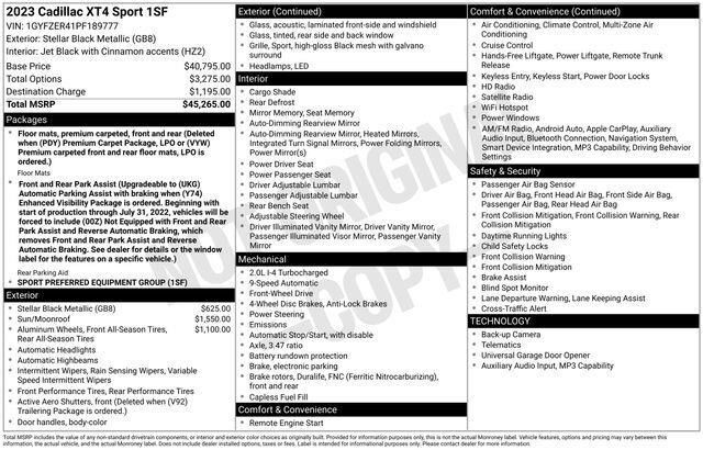 2023 Cadillac XT4 Sport Raleigh NC