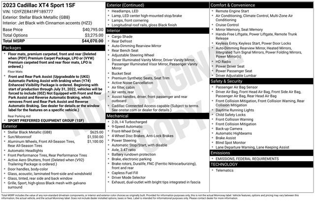 2023 Cadillac XT4 Sport Raleigh NC