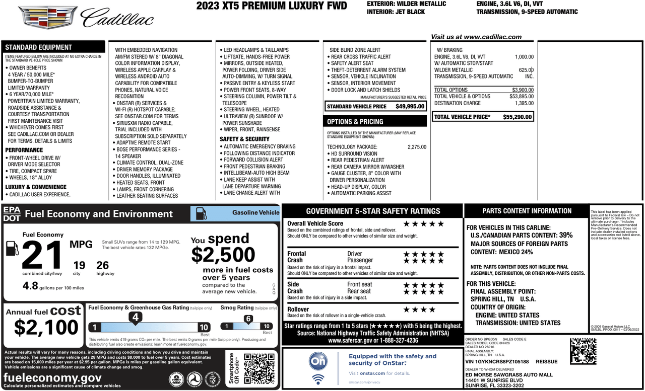 2023 Cadillac XT5 FWD Premium Luxury Knoxville TN