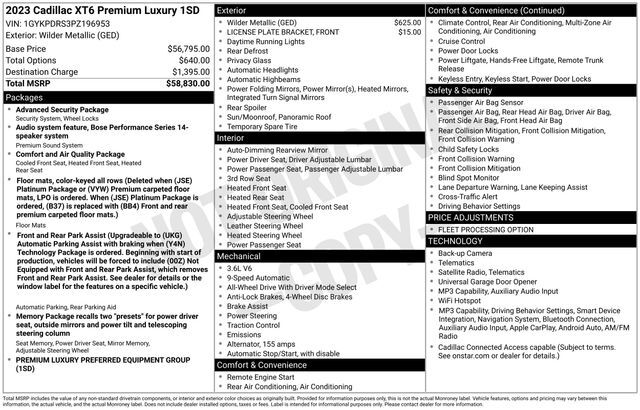 2023 Cadillac XT6 Premium Luxury Raleigh NC